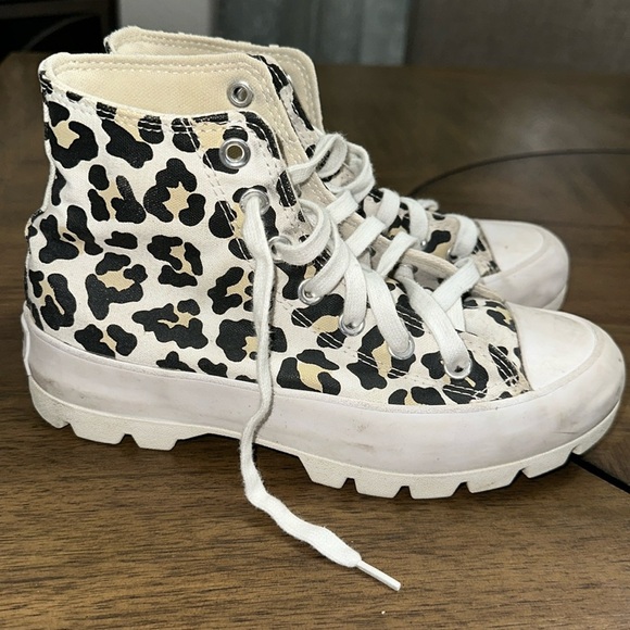 Converse Chuck Taylor All Star Leopard Lugged Platform High Top Canvas Womens 6 - Picture 1 of 12